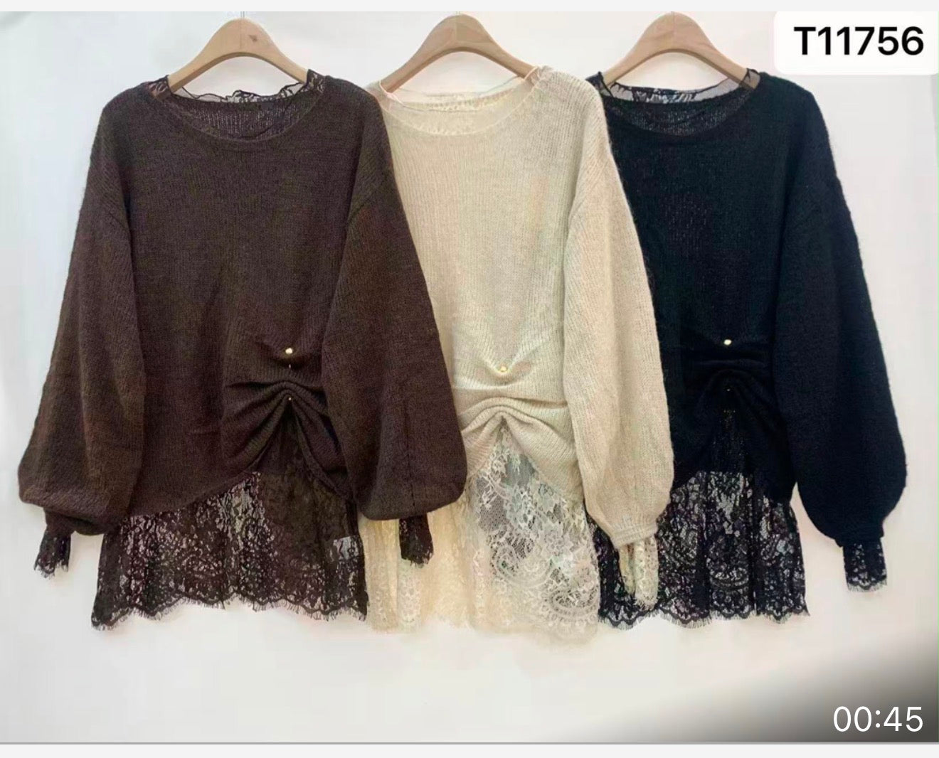 Damen Strickpullover mit Spitze | Made in Italy