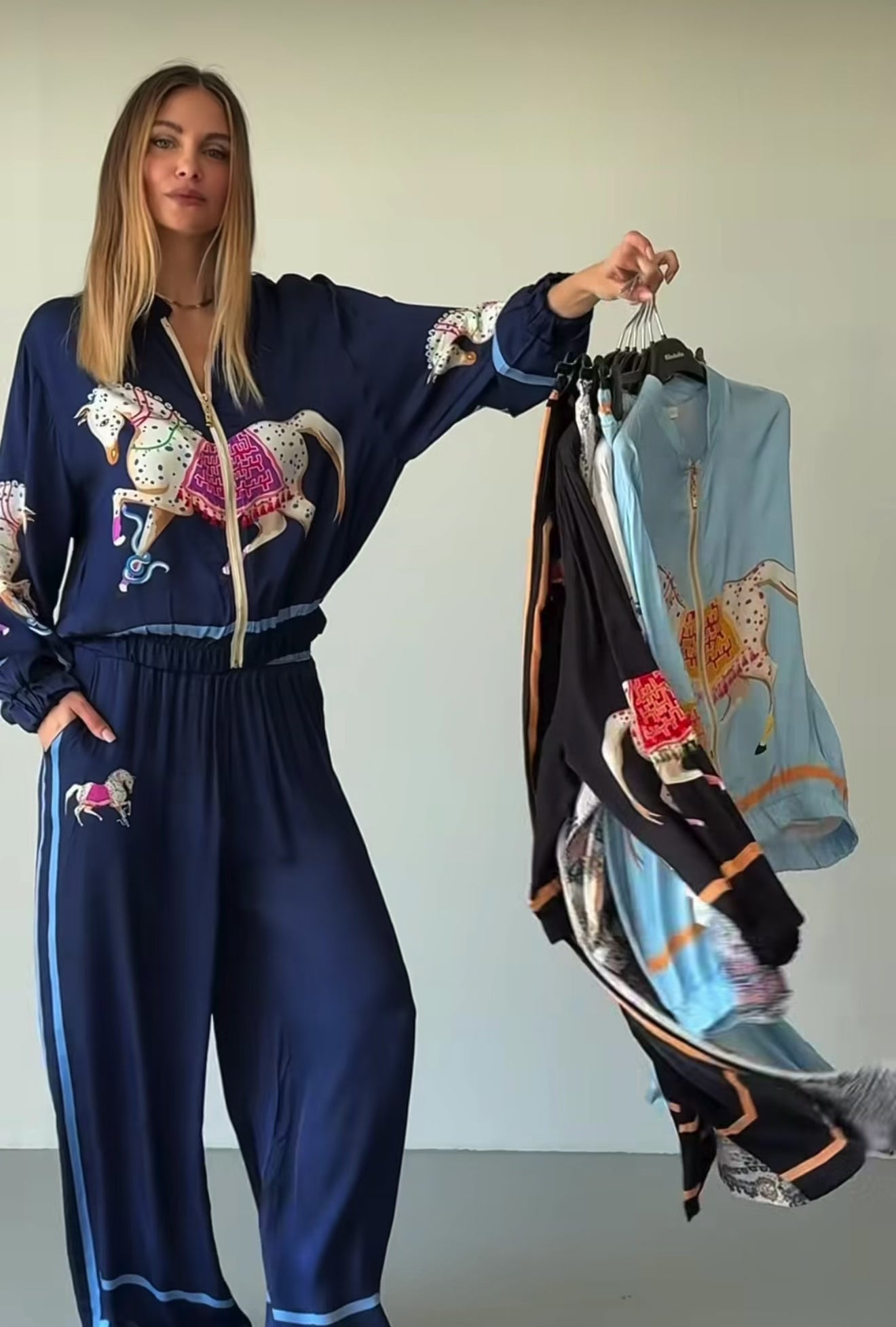 Eleganter Zweiteiler aus Viskose & Seide – Made in Italy